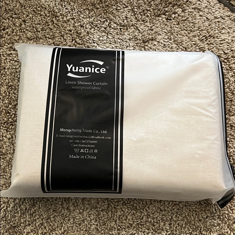 White Linen Shower Curtain